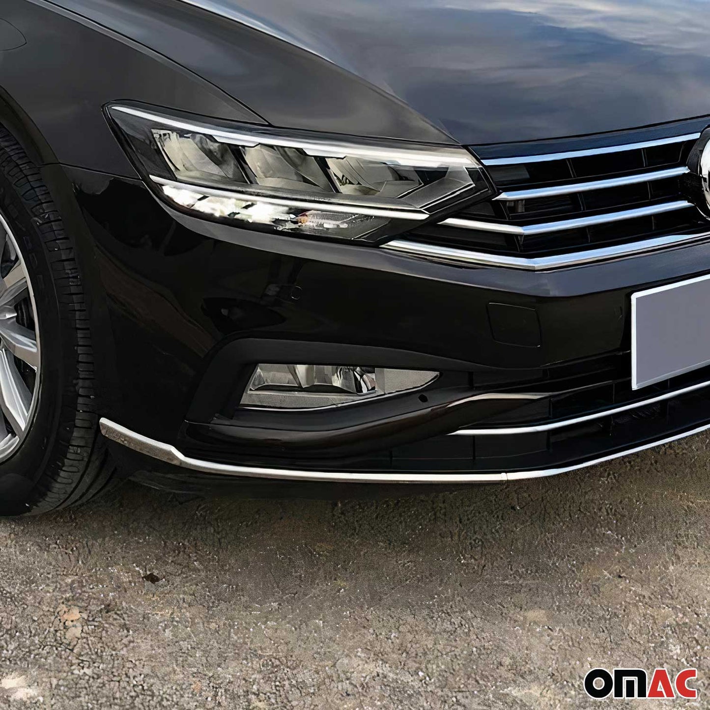 Benzi decorative grilă bare de protecție pentru VW Passat 2019-2025, oțel inoxidabil cromat, set 3 piese