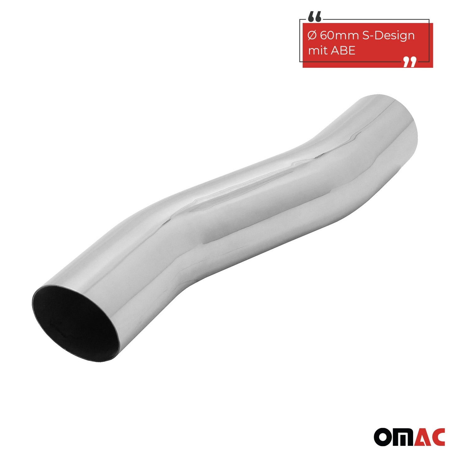 Auspuff Endrohr Edelstahl 1x60mm S-Design AUSPUFF ENDSCHALLDÄMPFER mit ABE