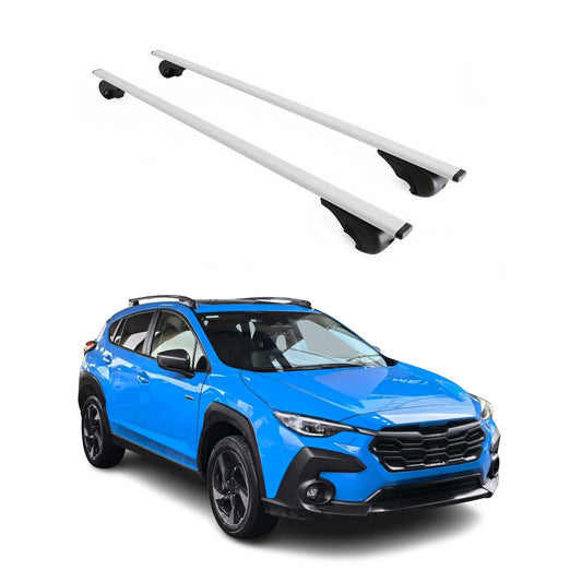 Portbagaj de plafon pentru Subaru Crosstrek 2022-2025 75kg, argintiu metalic, 2 buc.