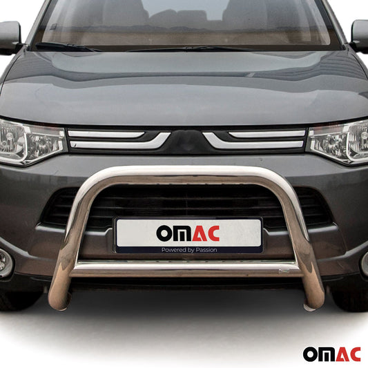 Bară de protecție/buton față pentru Mitsubishi Outlander 2012-2015, omologată ABE, oțel, argintiu