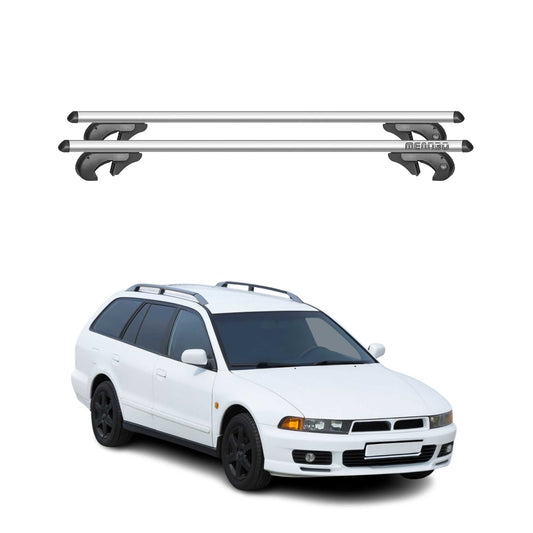 Menabo Dachträger für Mitsubishi Galant Kombi 1996-2003 90kg Alu Silber 2x
