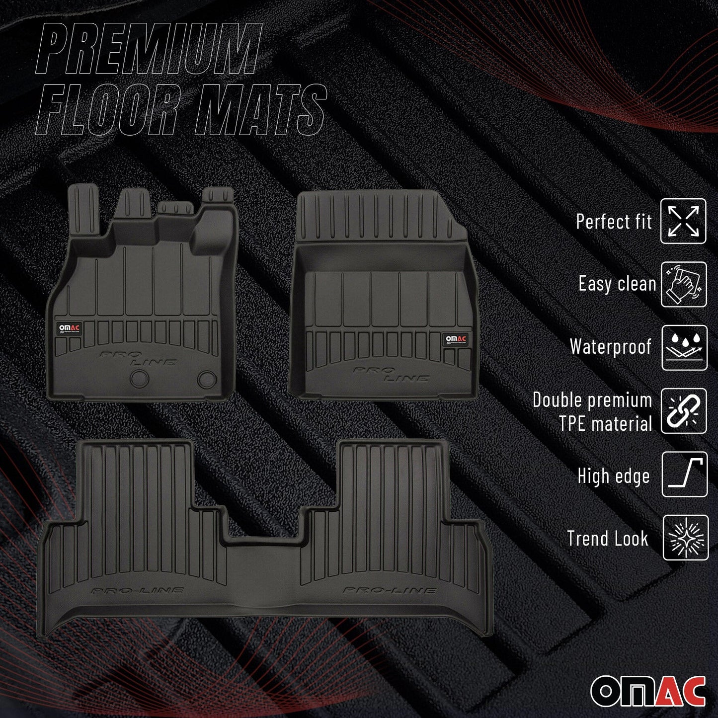 2009-2016 Renault Grand Scenic JZ Fußmatten TPE Schwarz 3 tlg