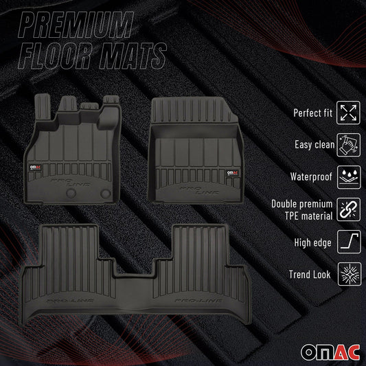 2009-2016 Renault Grand Scenic JZ Fußmatten TPE Schwarz 3 tlg