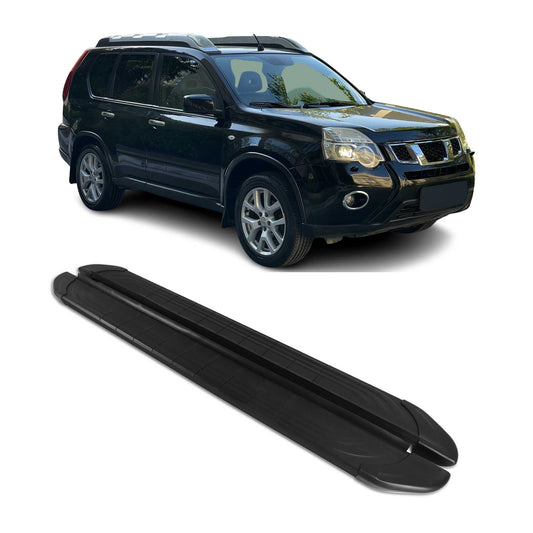 Trittbretter Seitenschweller für Nissan X-Trail 2007-2014 Aluminium Schwarz 2tlg