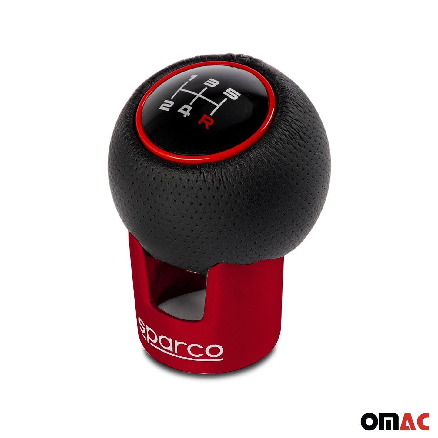 SPARCO Schaltknauf Schalthebel Schaltknopf Aluminium Kunstleder Mattrot