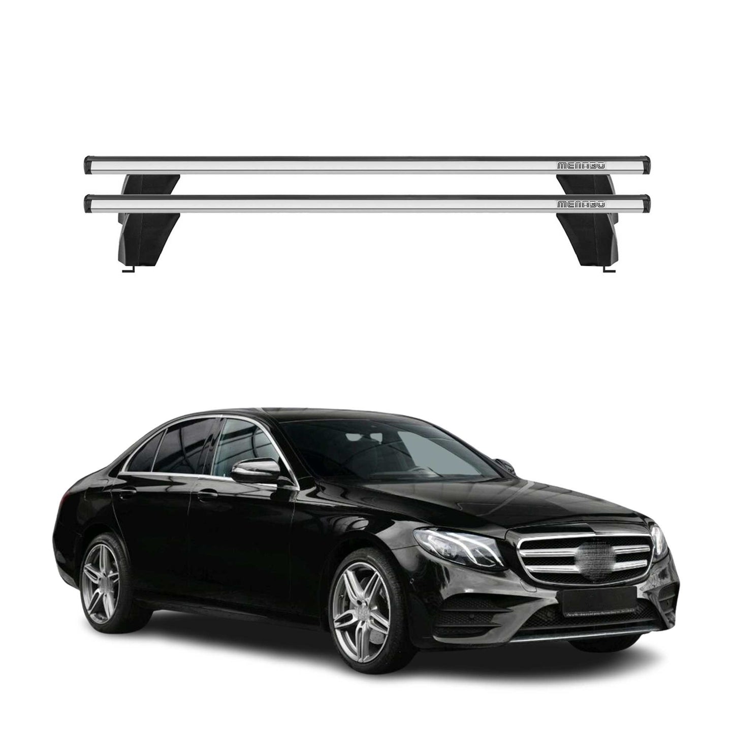 Menabo Dachträger für Mercedes E Klasse W213 Limo 2016-2023 75kg Alu Silber 2x