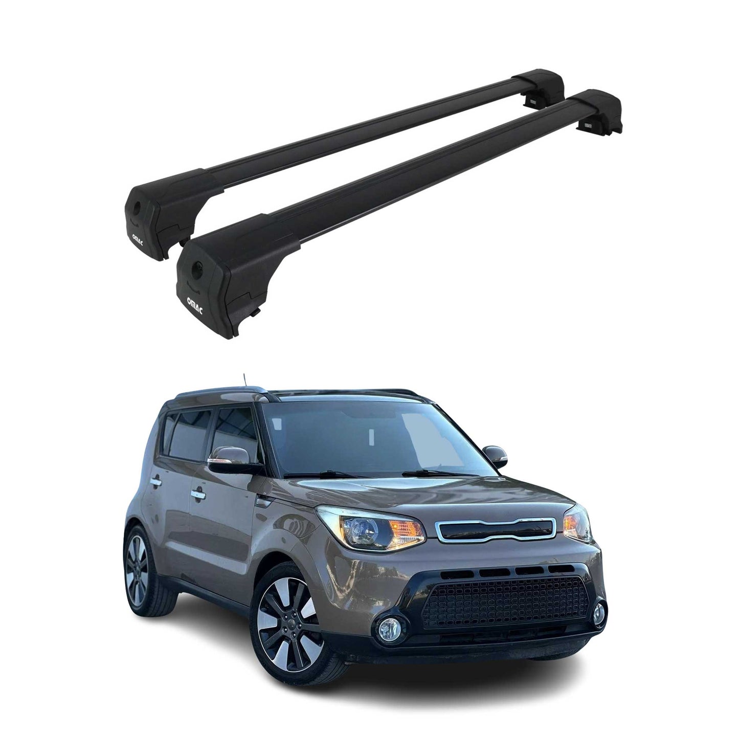 Portbagaj de plafon pentru Kia Soul 2014-2019 75kg aluminiu negru 2 buc