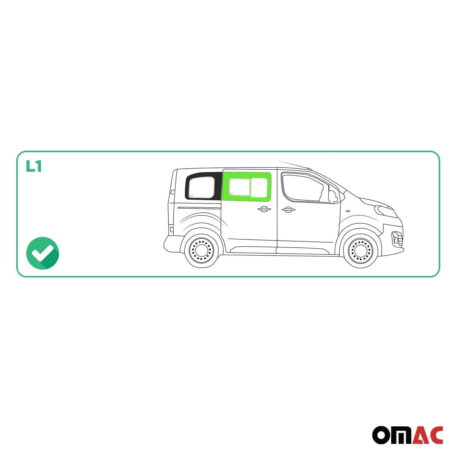 Schiebefenster Seitenfenster für Fiat Scudo 2022-2025 Schwarz Rechts L1