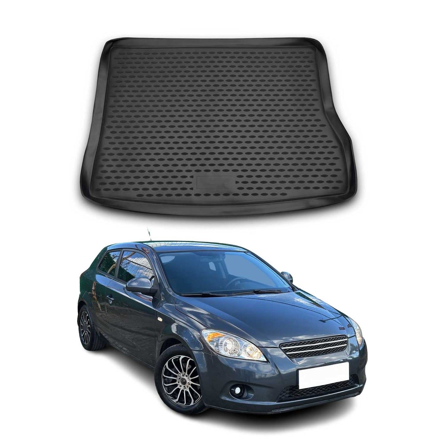 Covoraș portbagaj/tapițerie portbagaj pentru Kia Pro Ceed 2008-2021, cauciuc TPE, negru