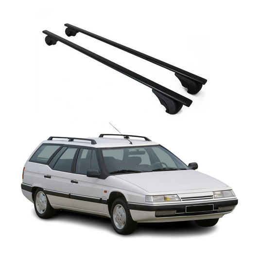 Dachträger Grundtäger für Citroen XM Kombi 1991-2000 75kg Metall Schwarz 2 tlg