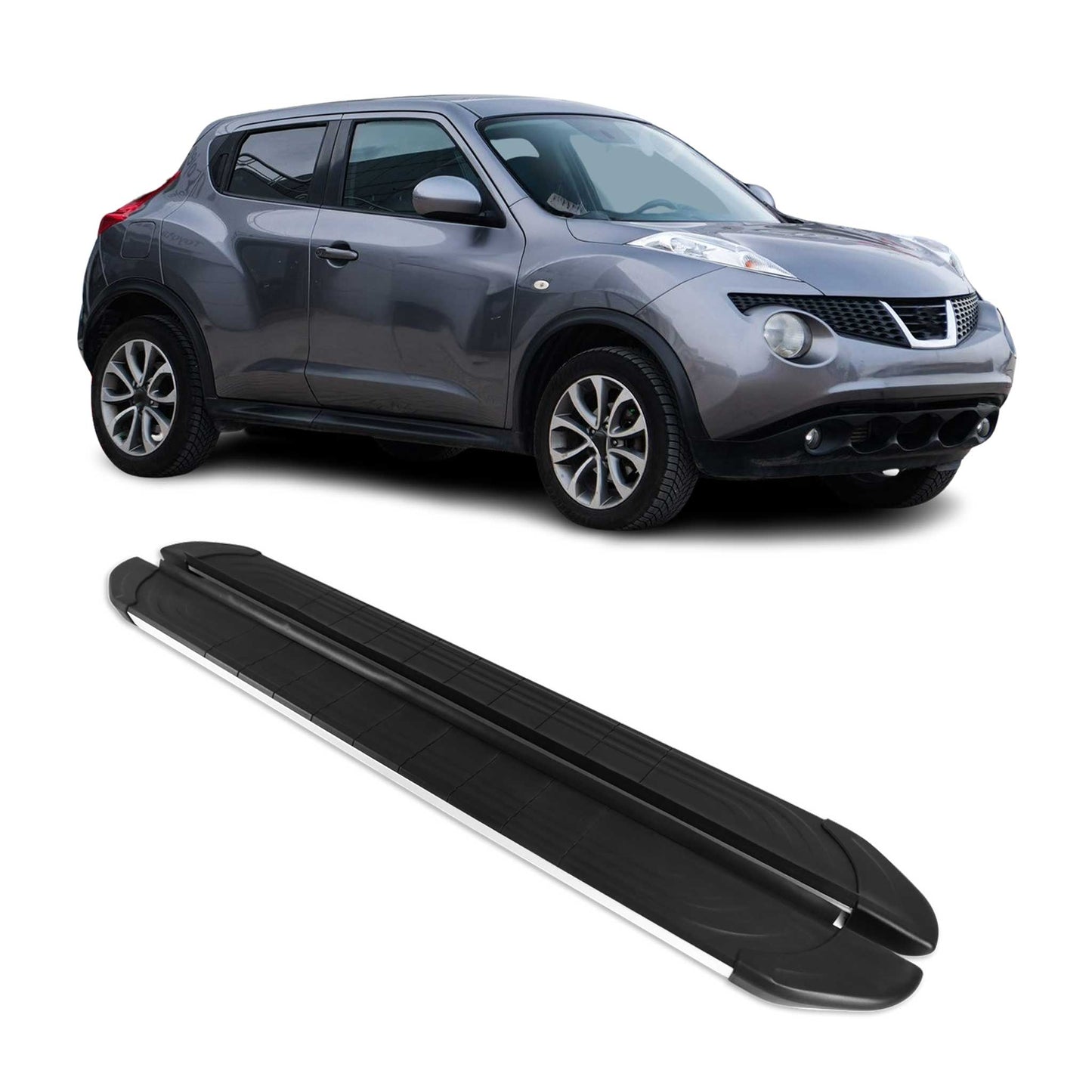 Trittbretter Seitenschweller für Nissan Juke 2011-2019 Aluminium Schwarz Silber