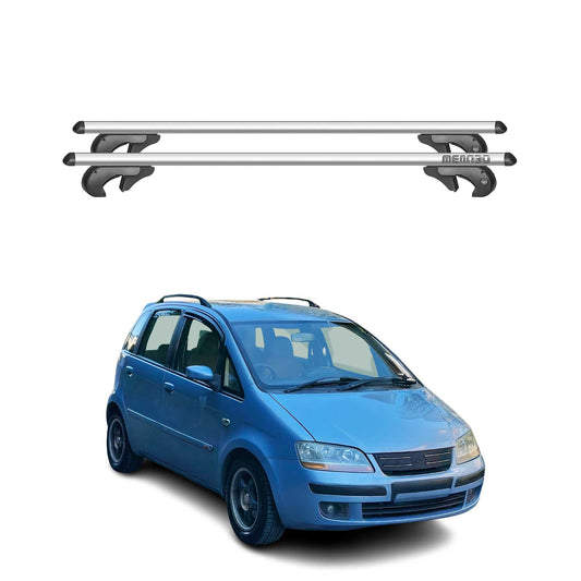 Menabo Dachträger Grundtäger für Fiat Idea 2005-2012 90kg Aluminium Silber 2 tlg