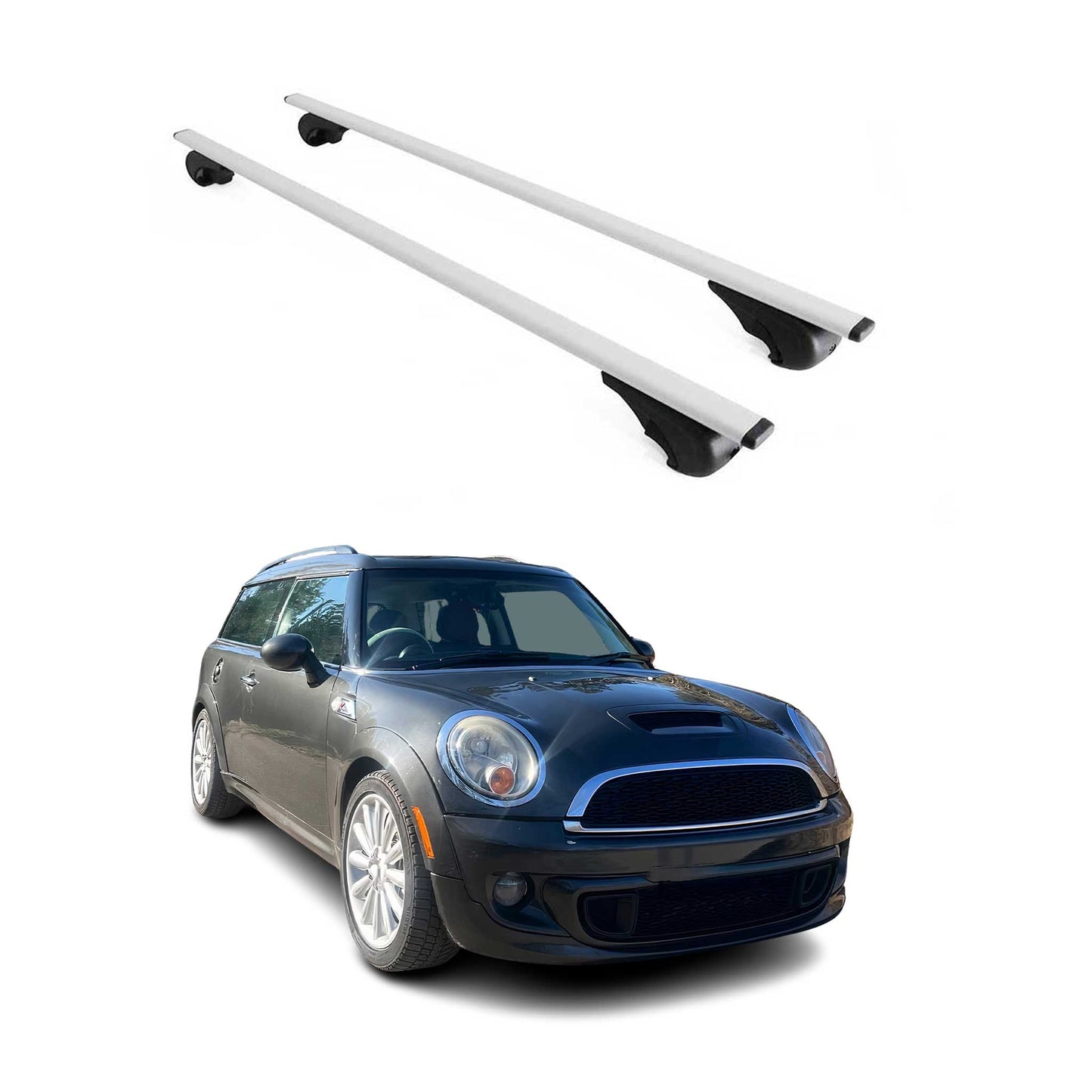 Dachträger Gepäckträger für Mini Clubman 2007-2014 Grundträger Metall Silber 2x