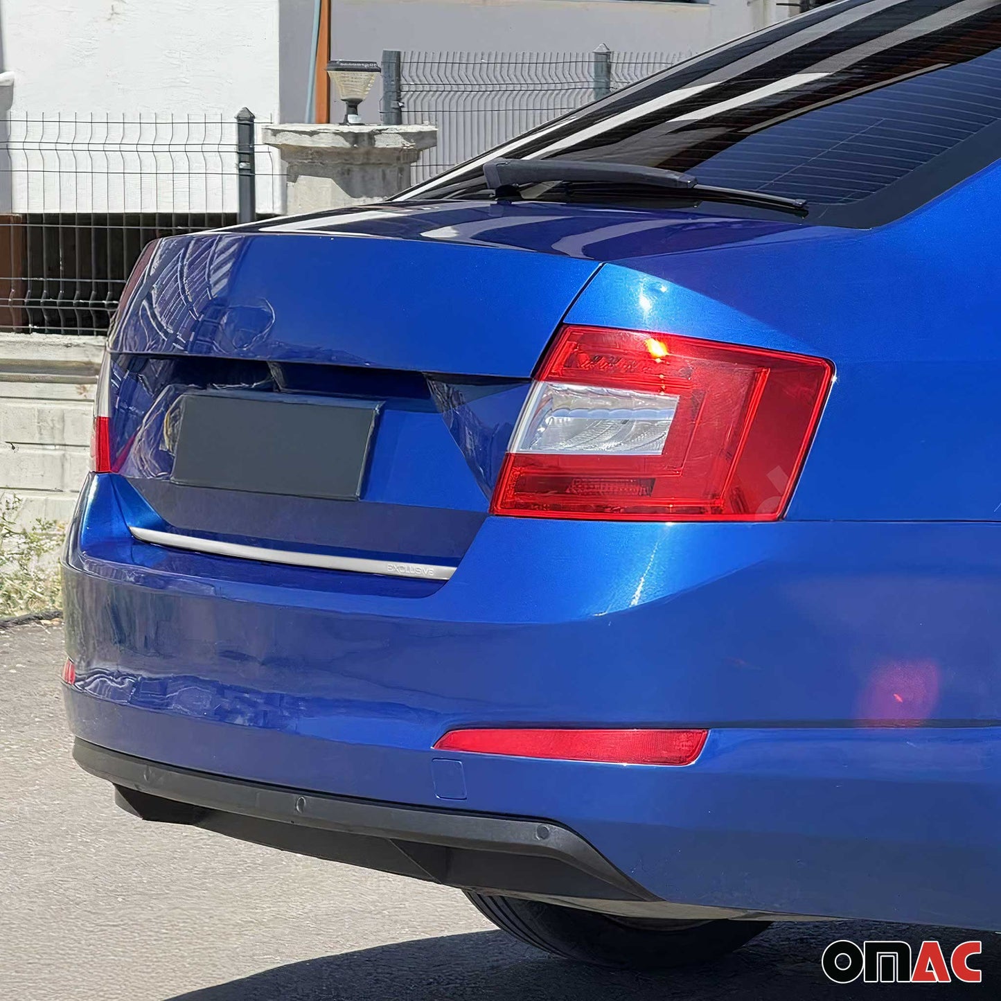 Ornamente prag portbagaj, ornamente hayon pentru Skoda Octavia 2013-2019, oțel inoxidabil cromat