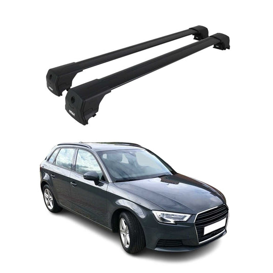 Dachträger Grundtäger für Audi A3 8V Sportback 2012-2020 75kg Alu Schwarz 2 tlg