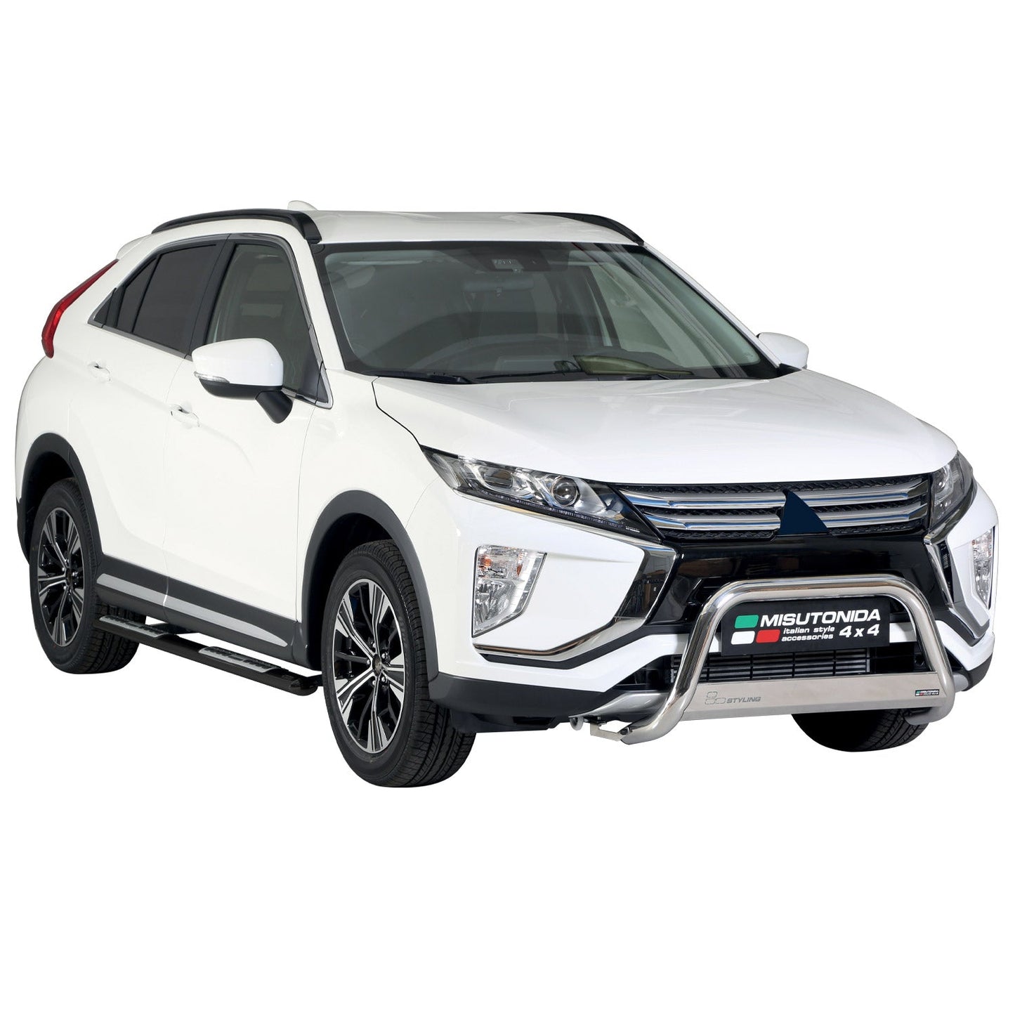 Stahl Schwellerrohre Trittbretter für Mitsubishi Eclipse Cross 2018-2020 Schwarz