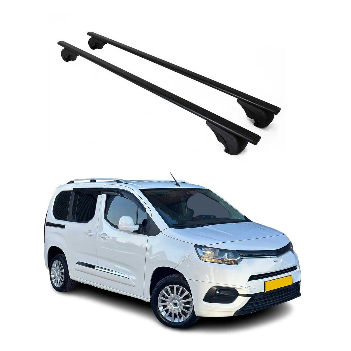 Portbagaj de plafon pentru Toyota Proace City 2019-2025 75kg, negru metalic, 2 buc.