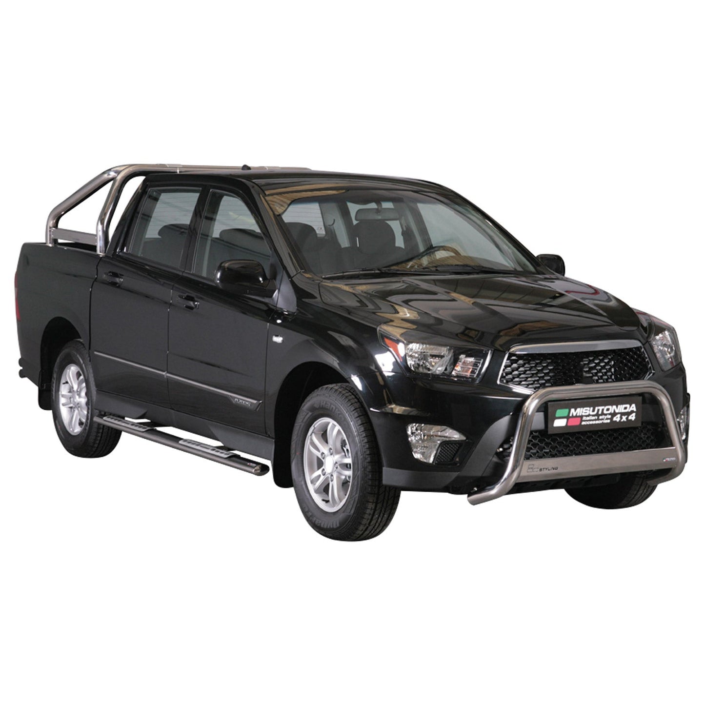 Stahl Seitenschweller Schwellerrohre für Ssangyong Actyon Sports 2012-2018 Grau