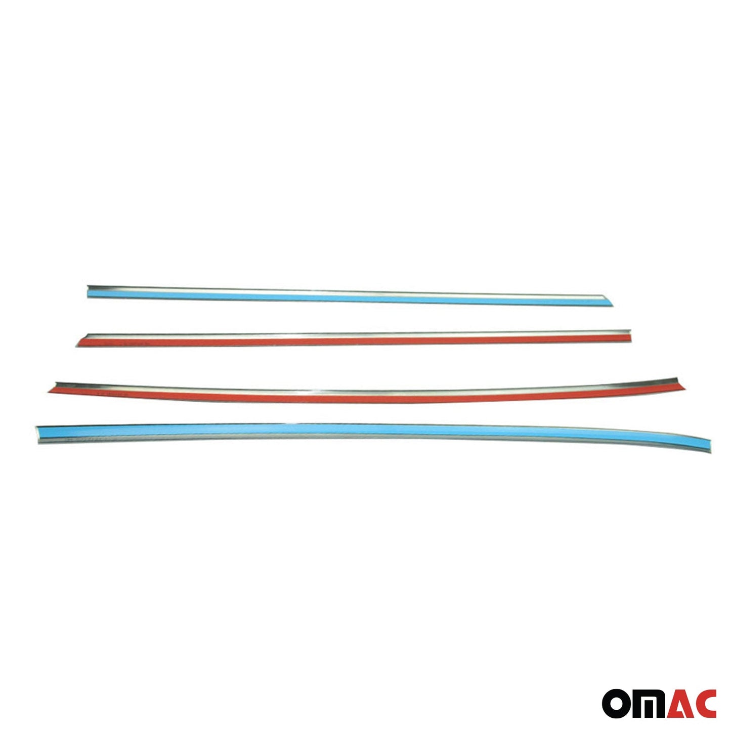 Benzi decorative pentru geamuri Peugeot 208 2012-2019, oțel inoxidabil cromat, 4 bucăți