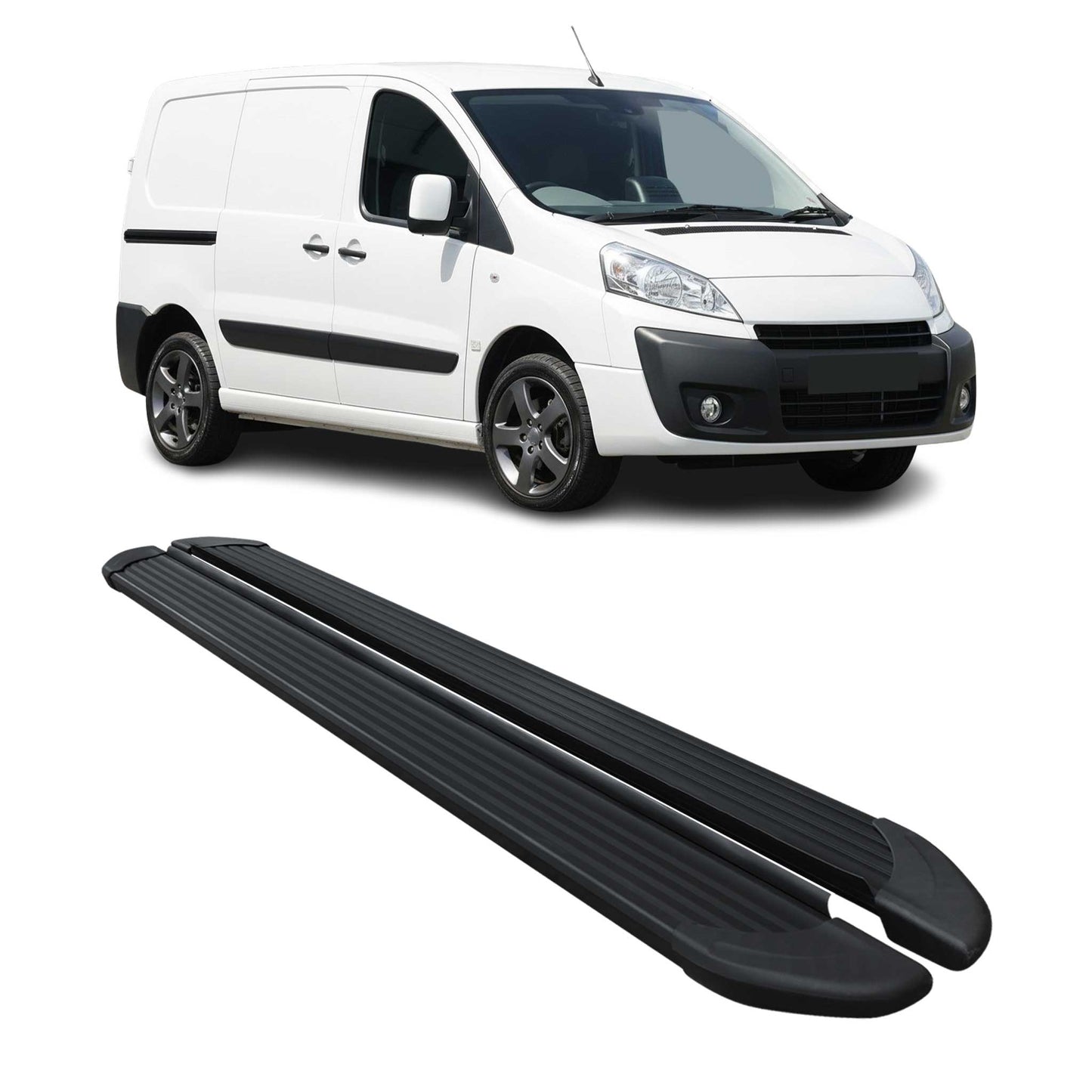 Seitenschweller Trittbretter Schweller für Peugeot Expert 2007-17 L1 Alu Schwarz