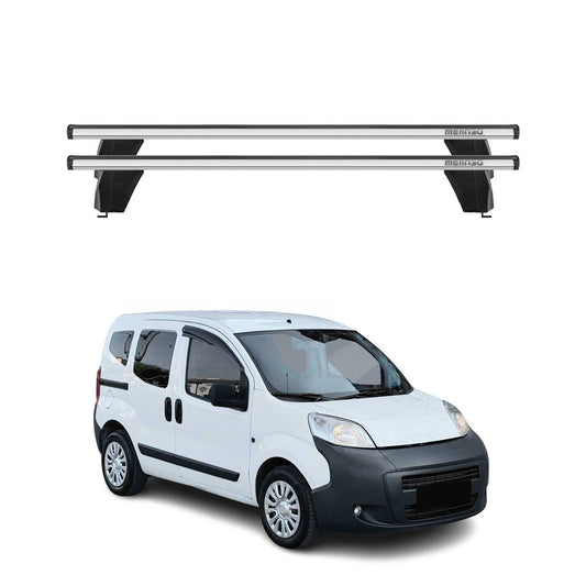 Menabo Dachträger Grundtäger für Peugeot Bipper 2007-2017 75kg Alu Silber 2 tlg