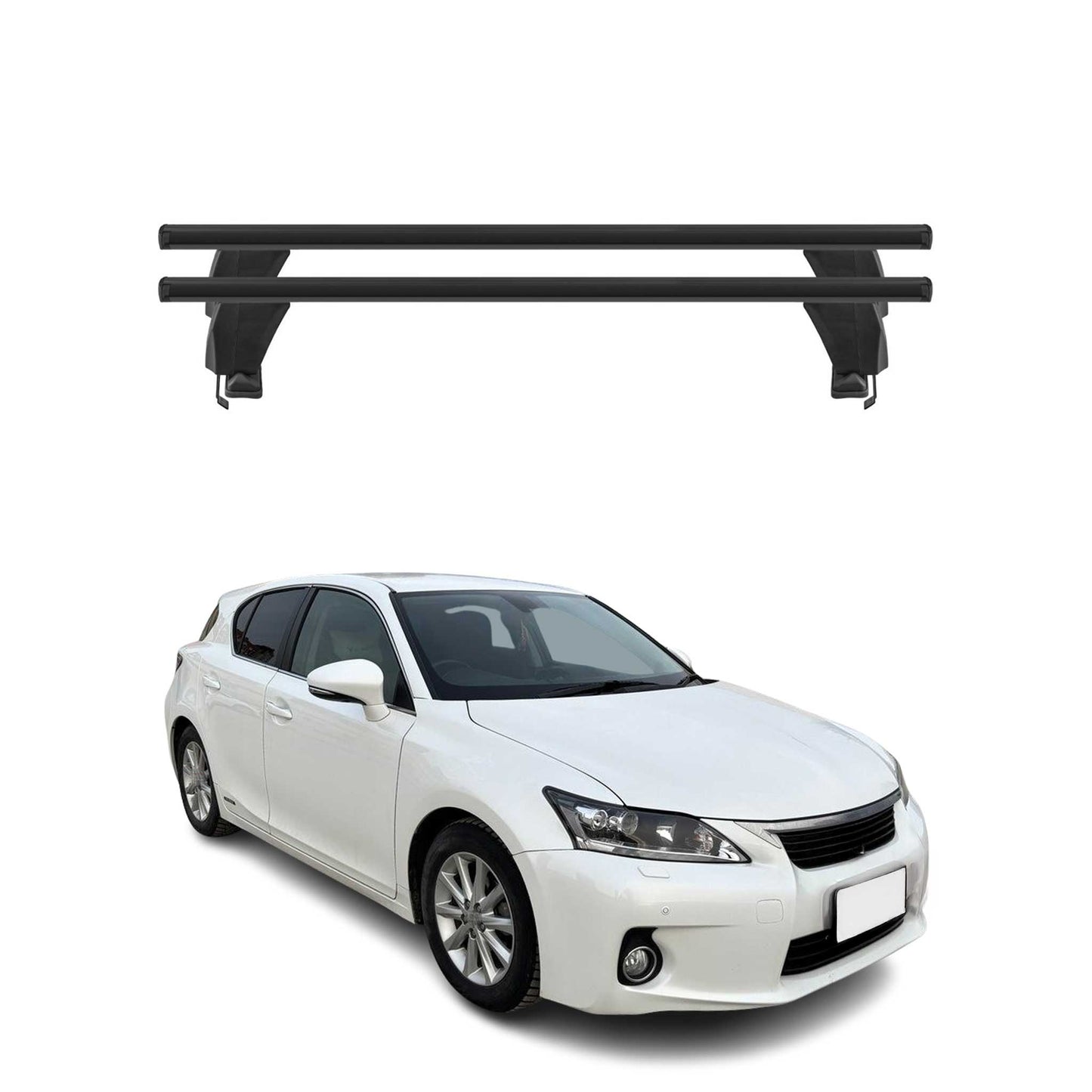 Menabo Dachträger Grundtäger für Lexus CT 2011-2014 50kg Aluminium Schwarz 2 tlg