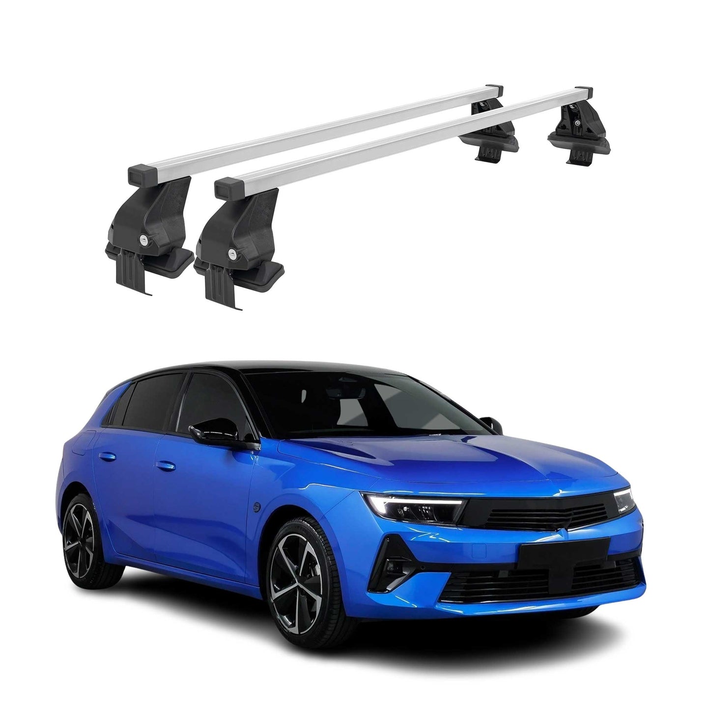 Menabo Portbagaj de plafon pentru Opel Astra L 2021-2025 Gri oțel, 2 piese