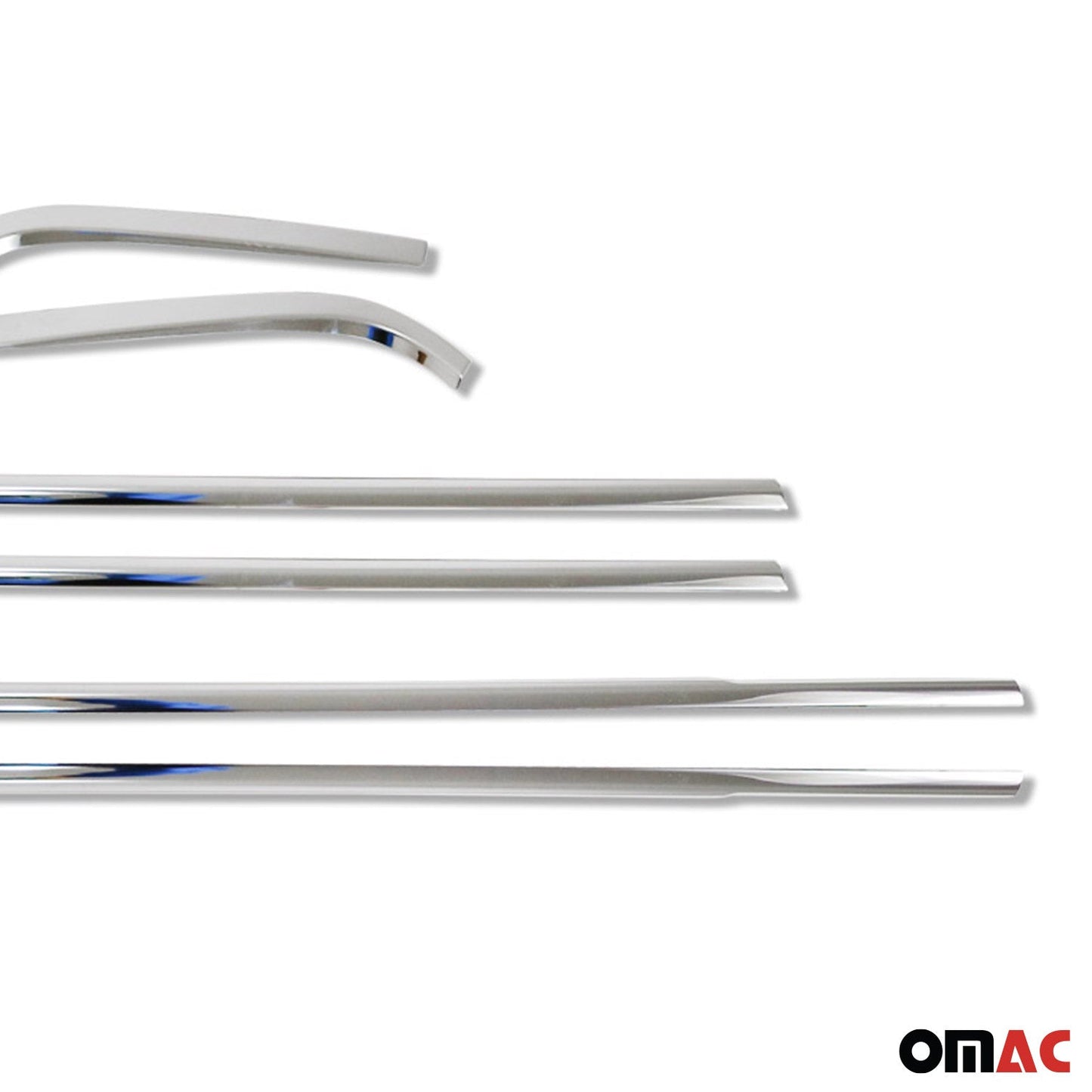 Benzi decorative pentru geamuri pentru Hyundai Bayon 2021-2025, oțel inoxidabil cromat, 8 bucăți