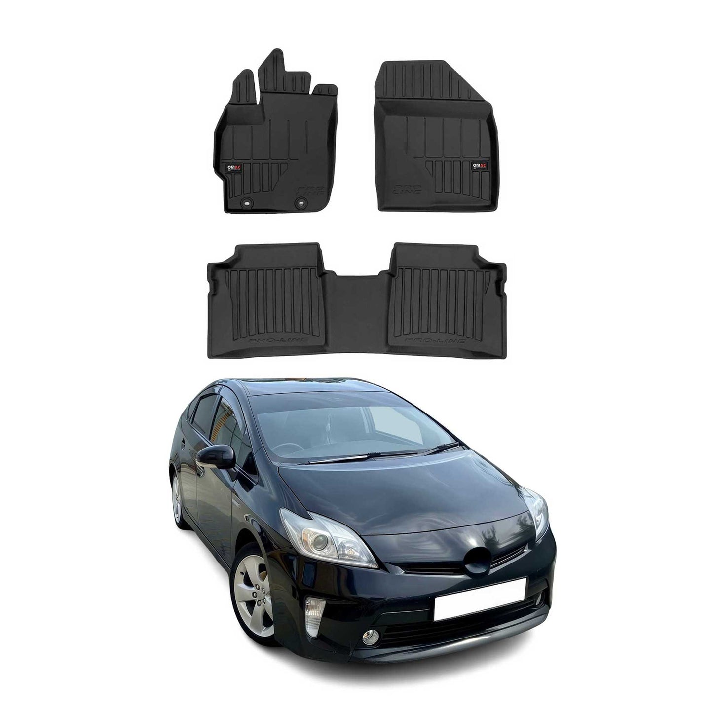 2010-2015 Toyota Prius Fußmatten TPE Schwarz 3 tlg
