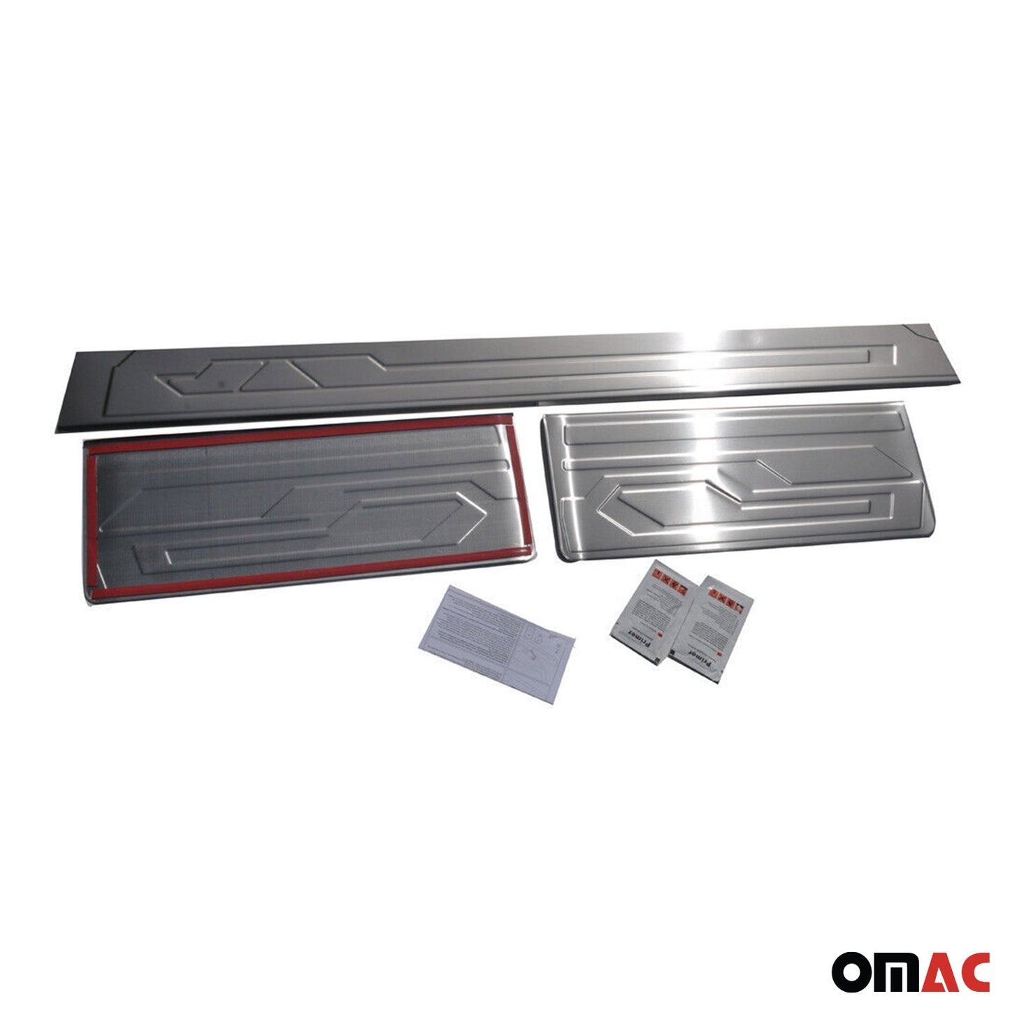 Protecții prag ușă pentru Ford Tourneo Custom 2012-2024, oțel inoxidabil, 3 buc.