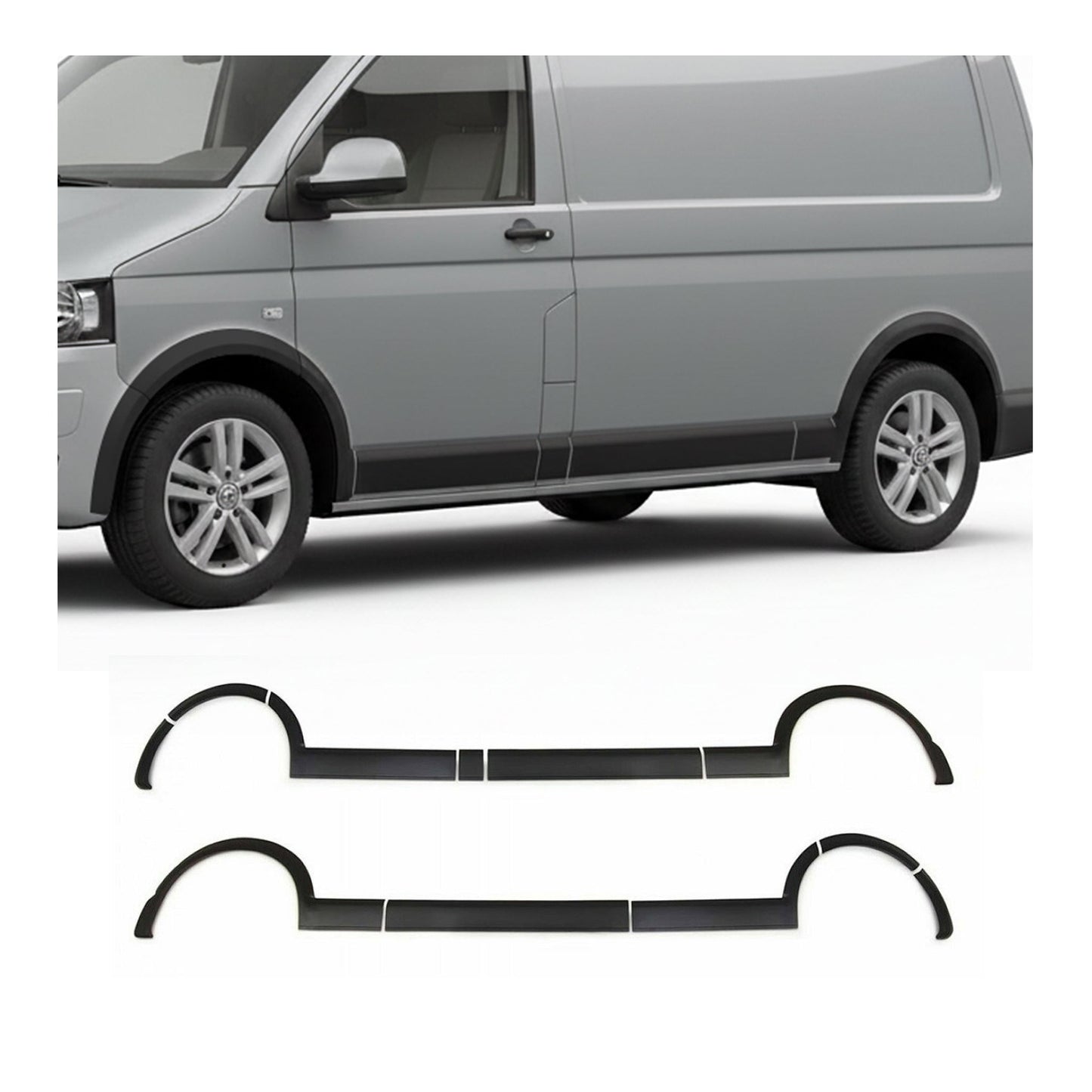 Radlaufschutz Kotflügel für VW T5 2003-2015 L2 Langer Radstand ABS Schwarz 11tlg