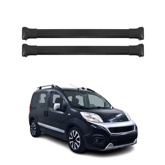 Portbagaj de plafon pentru Fiat Fiorino 2007-2016 75kg aluminiu negru 2 buc