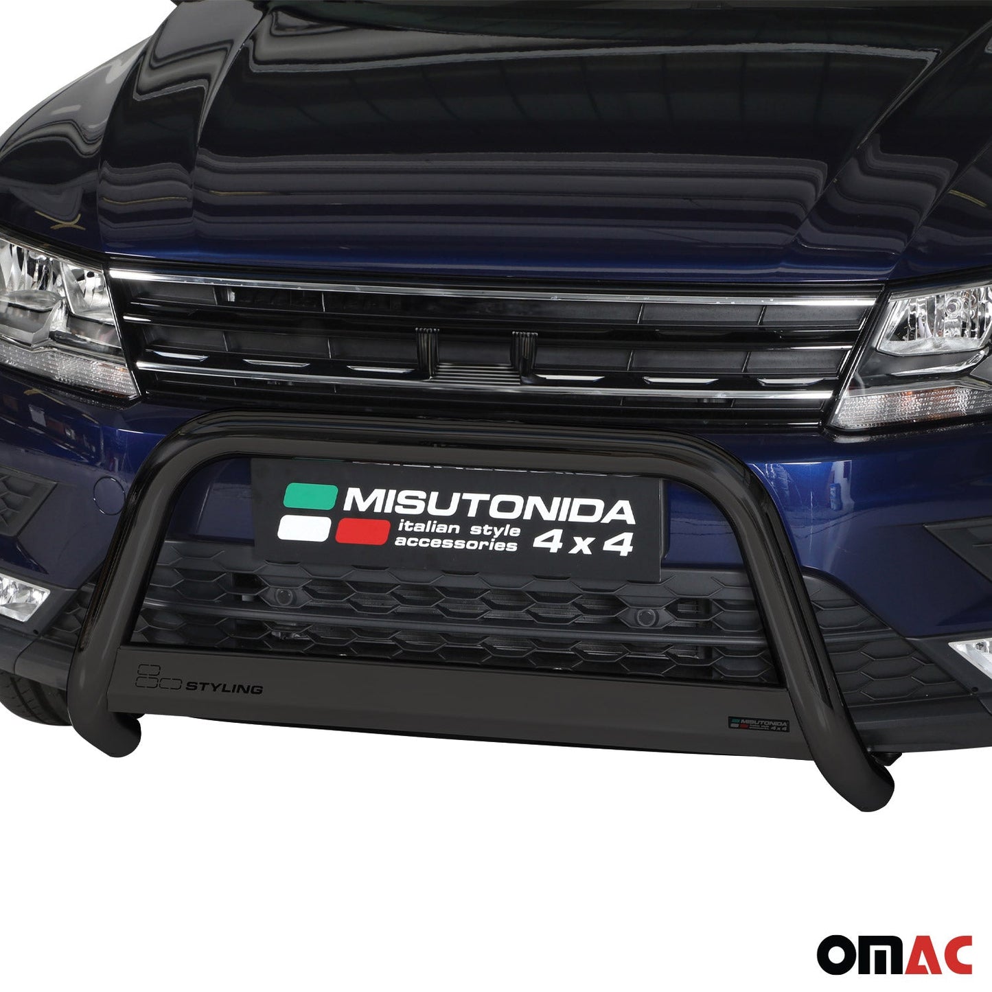 Bară de protecție/buton față pentru VW Tiguan Allspace 2016-2024 ø63mm oțel negru