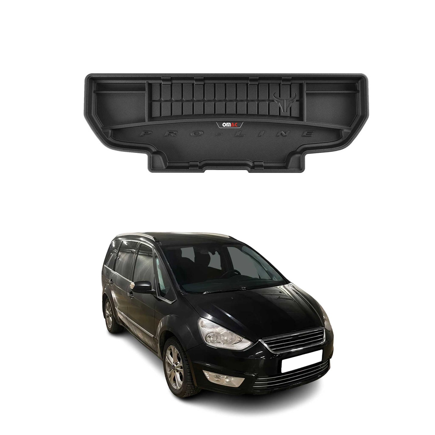 OMAC Gummi Kofferraumwanne für Ford Galaxy 2006-2015 TPE Laderaumwanne Schwarz