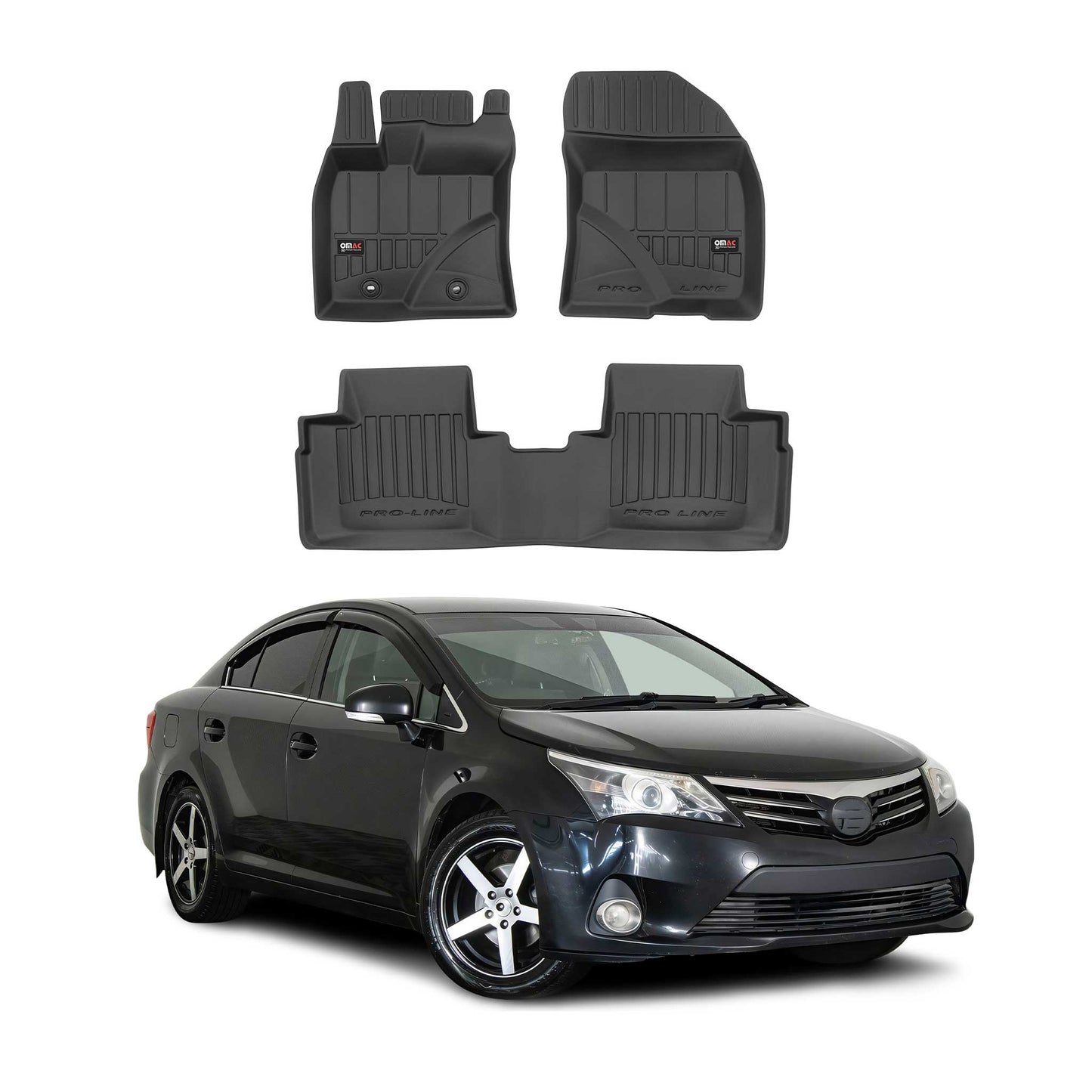 2009-2018 Toyota Avensis Fußmatten TPE Schwarz 3 tlg