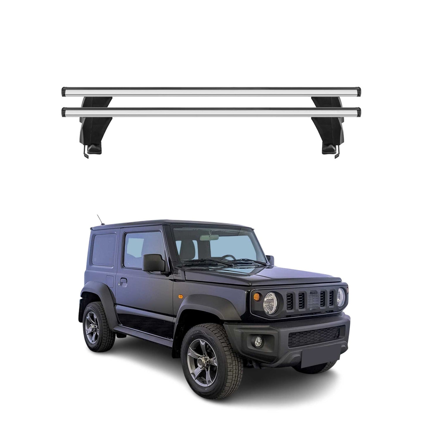 Menabo Dachträger Grundtäger für Suzuki Jimny mk4 2018-2025 50kg Alu Silber 2x