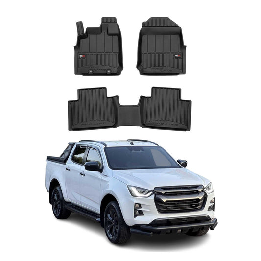 2019-2025 Isuzu D-Max Erweiterte Kabine Fußmatten TPE Schwarz 3 tlg