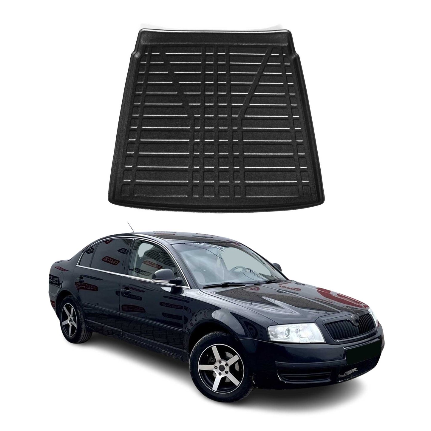 Kofferraumwanne Laderaumwanne für Skoda Superb 2001-2008 Stufenheck Gummi TPE