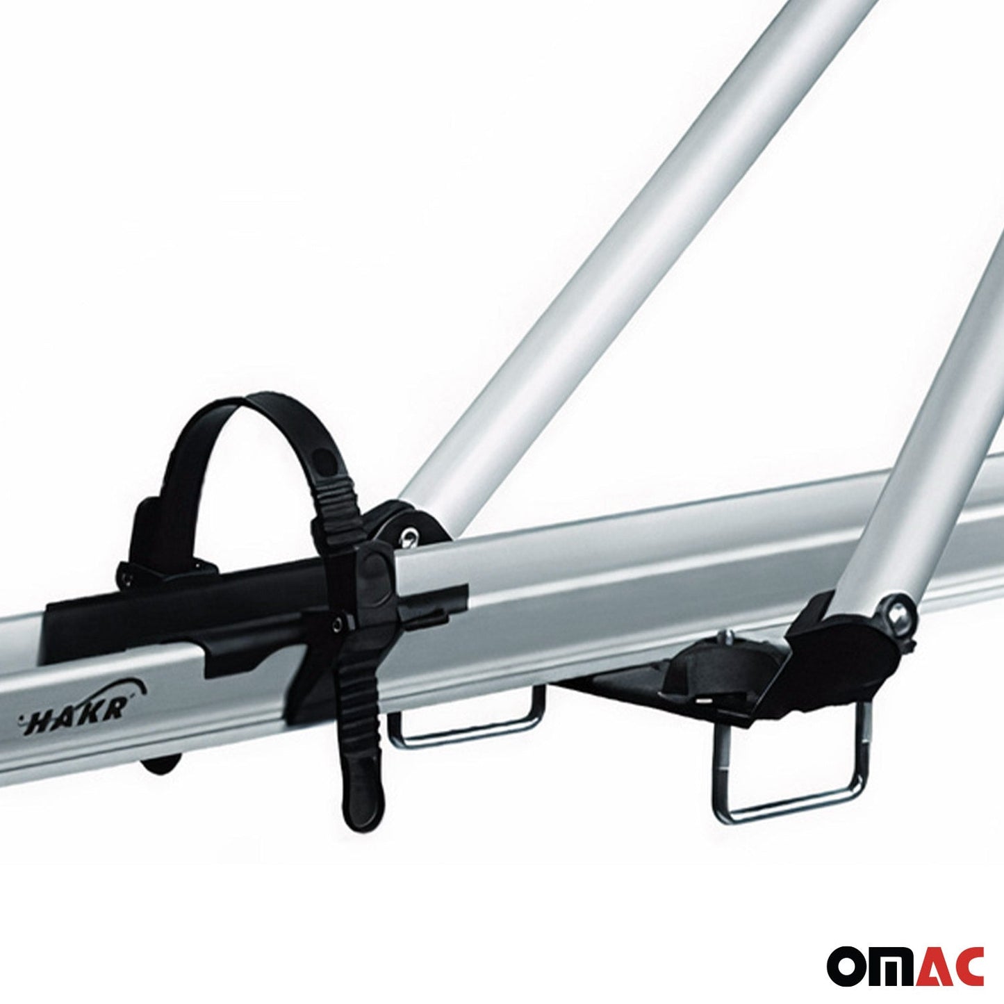 Uchwyt rowerowy, uchwyt rowerowy montowany na dachu do 17 kg, aluminiowy, srebrny