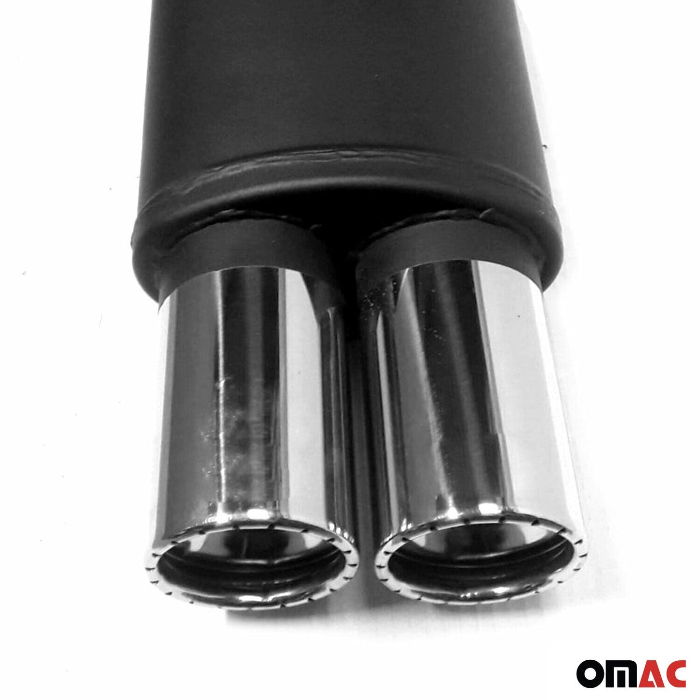 Sistem de evacuare, tobă de eșapament, țeavă de eșapament din oțel inoxidabil, piesă terminală, oțel inoxidabil cromat, 60 mm