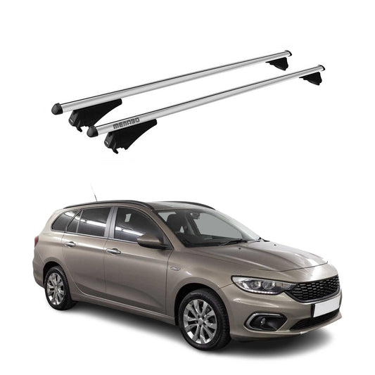 Menabo Dachträger Grundtäger für Fiat Tipo Kombi 2015-2021 75kg Alu Silber 2 tlg