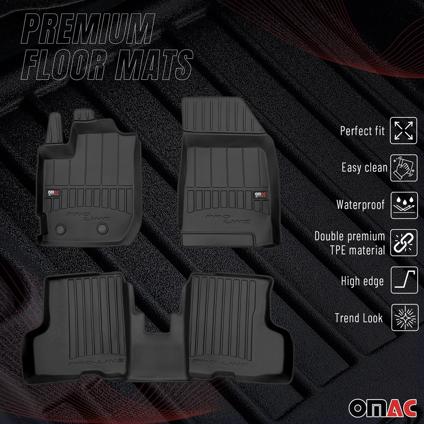 2021-2024 Dacia Duster II Fußmatten TPE Schwarz 3 tlg