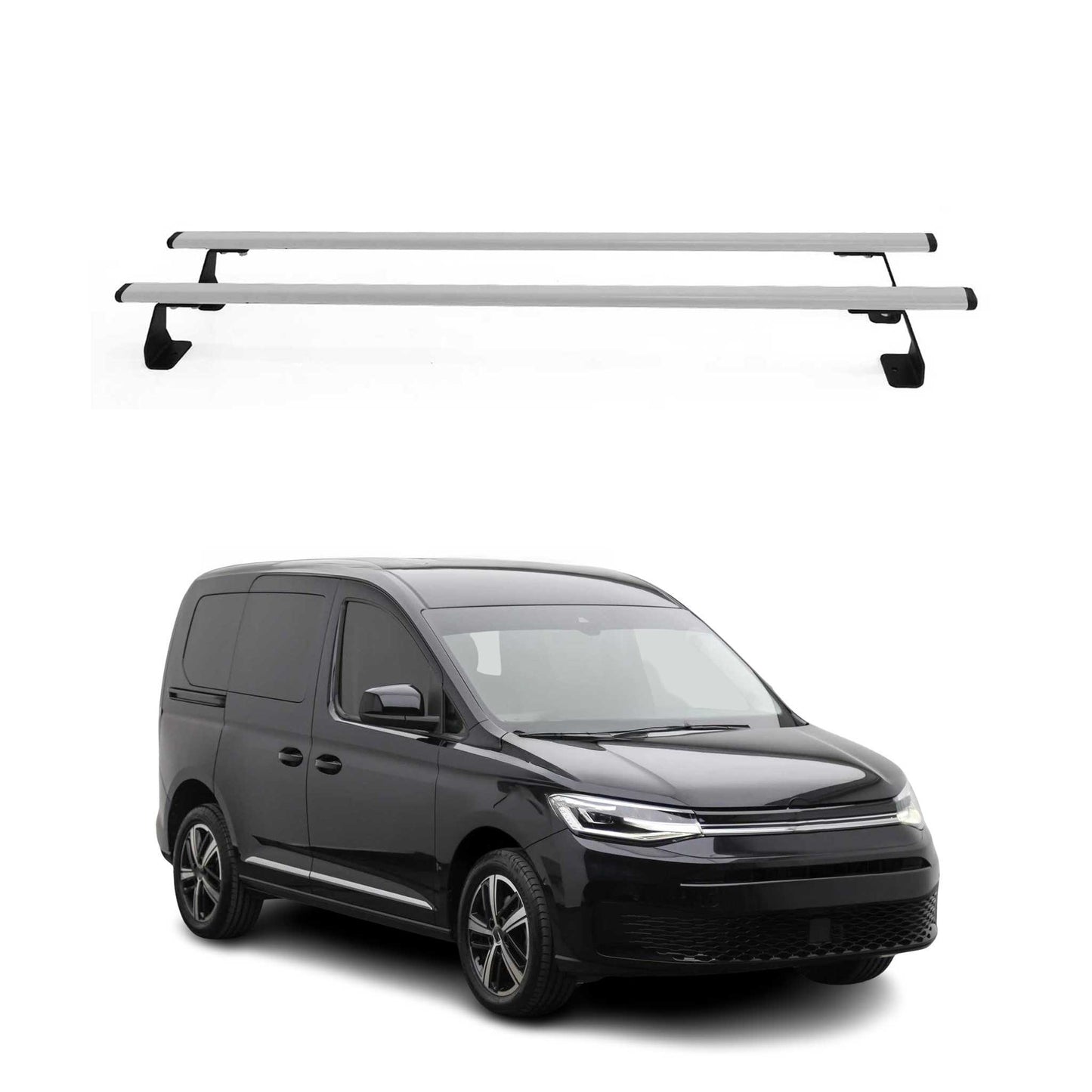 Dachträger Grundtäger für VW Caddy 2020-2025 75kg Stahl Silber 2 tlg