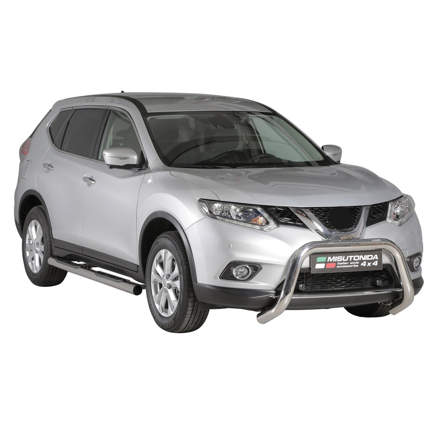 Bară de protecție/buton față pentru Nissan X-Trail 2015-2017, ø76mm, oțel, argintiu