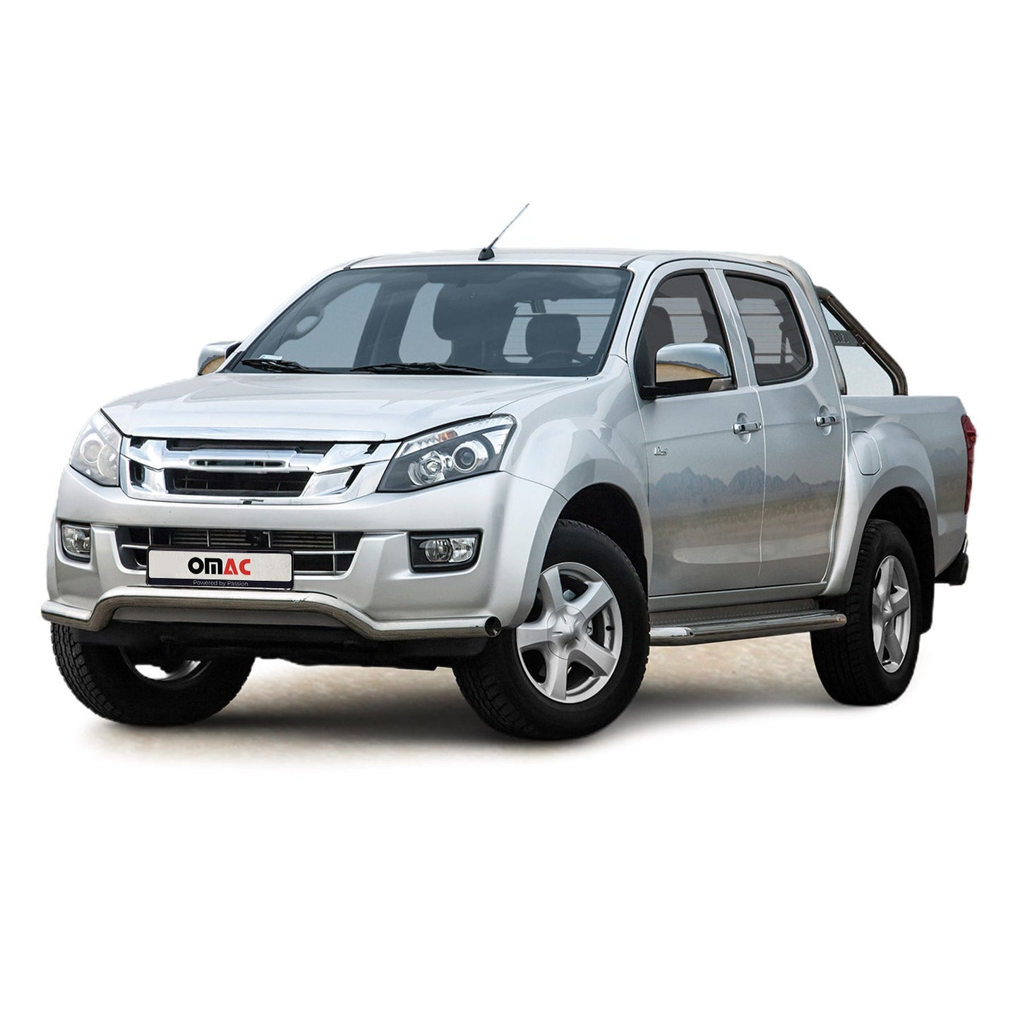 Bară de protecție față, bară de protecție față pentru Isuzu D-Max 2012-2019, oțel, omologat ABE, argintiu