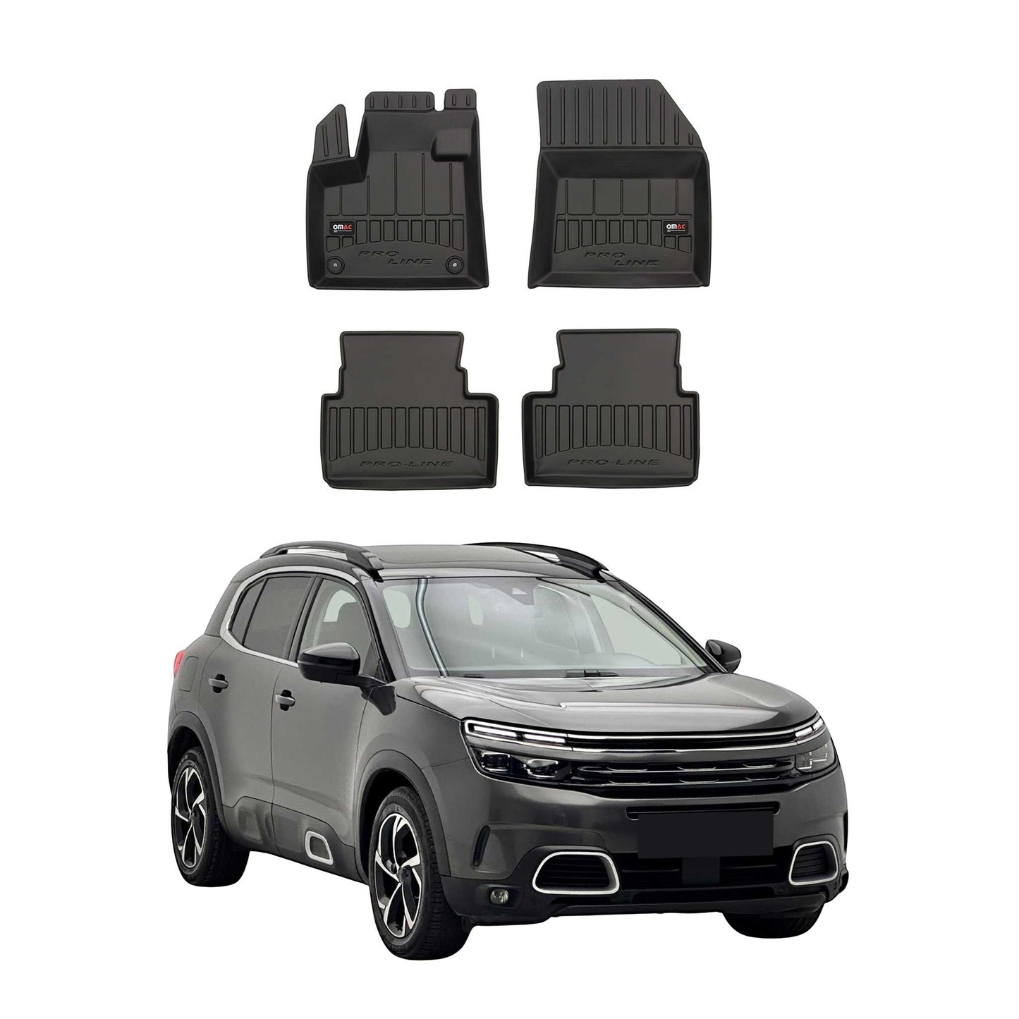 2018-2025 Citroen C5 Aircross Fußmatten TPE Schwarz 4 tlg