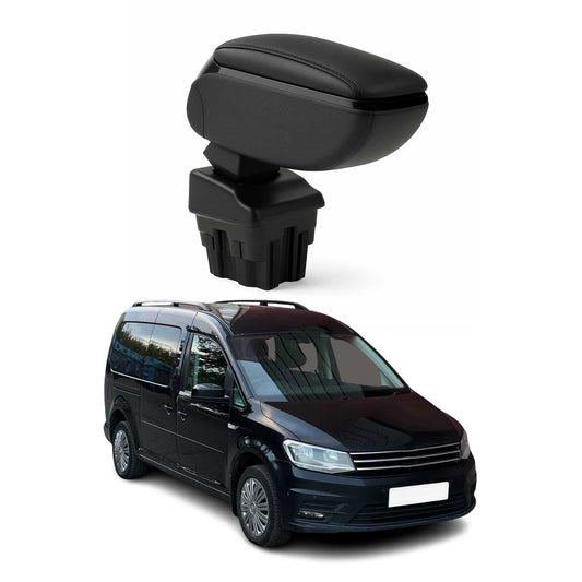 Armlehne Mittelarmlehne für VW Caddy 2003-2020 Touran 2003-2015 PU-Leder Schwarz