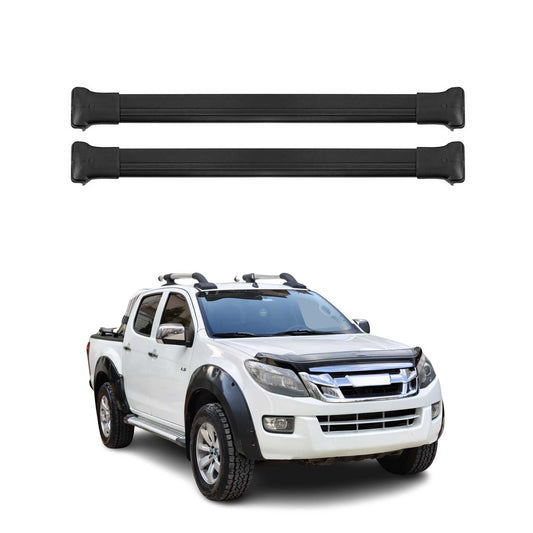 Portbagaj de plafon pentru Isuzu D-Max 2012-2019 75kg aluminiu negru 2 buc