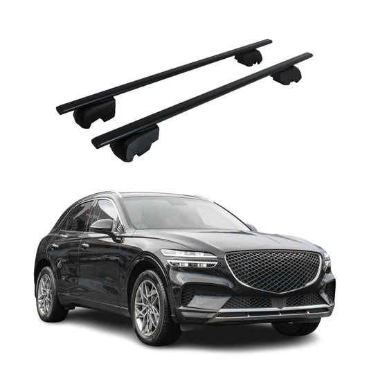 Dachträger Grundtäger für Genesis GV60 2022-2025 75kg Metall Schwarz 2 tlg