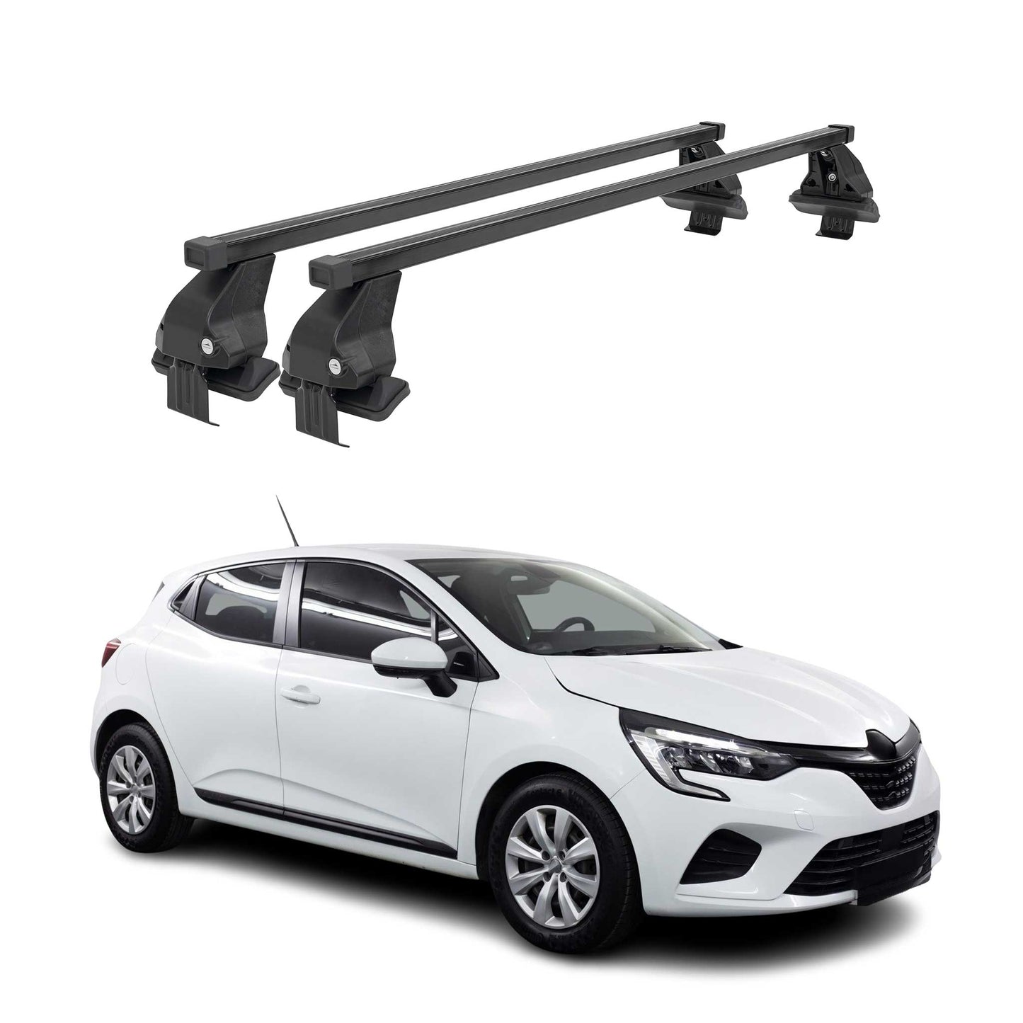 Menabo Dachträger Grundtäger für Renault Clio mk5 2019-2025 50kg Stahl Schwarz